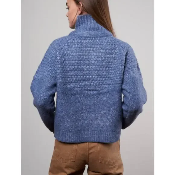 THE GREAT shrunken hearth cardigan sweater - saltwater blue Size 0 $395 - Picture 3 of 6